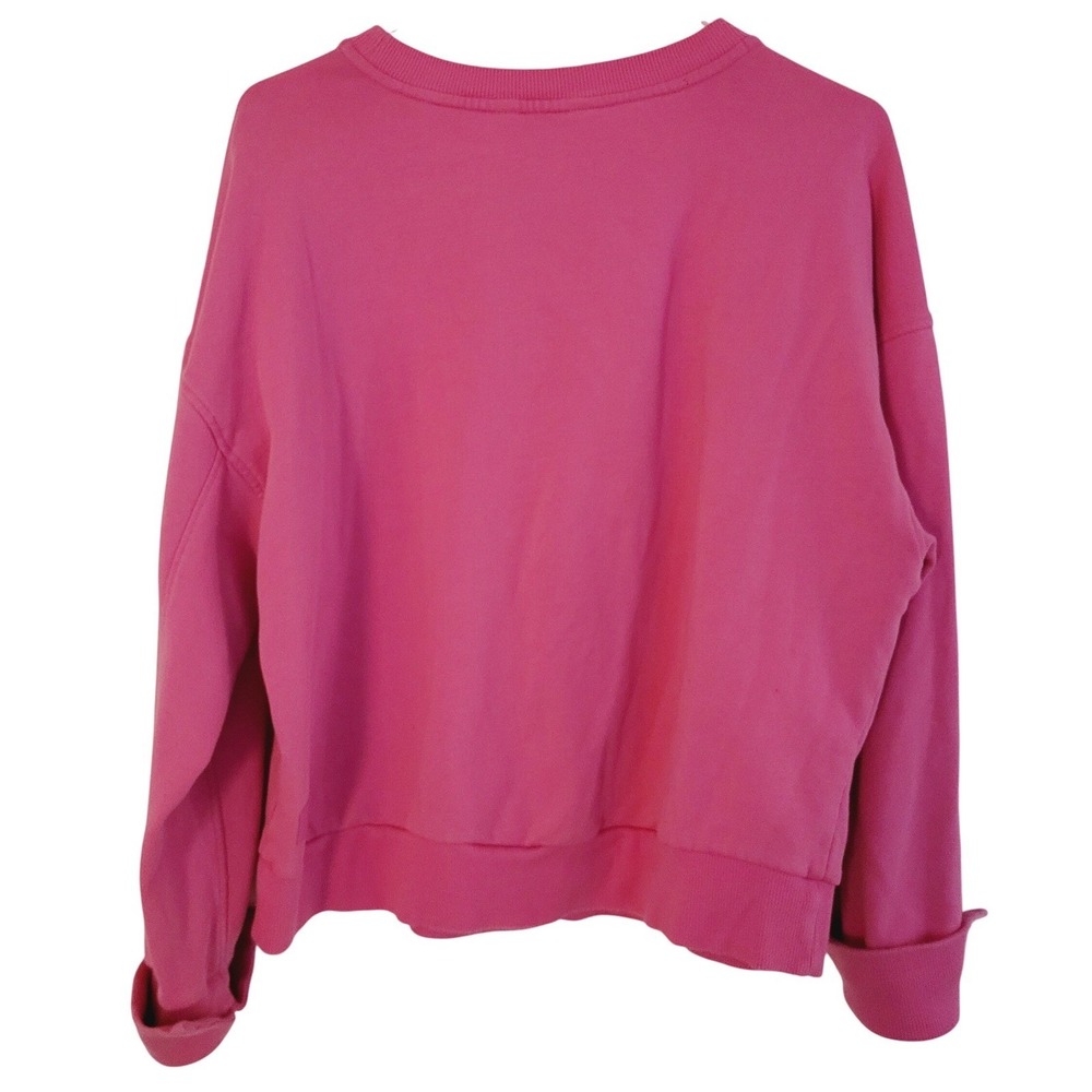 Joy Lab Small Pink Heart Embroidered Tulip Cuff Crewneck Sweatshirt girlhoodcore - Picture 3 of 6